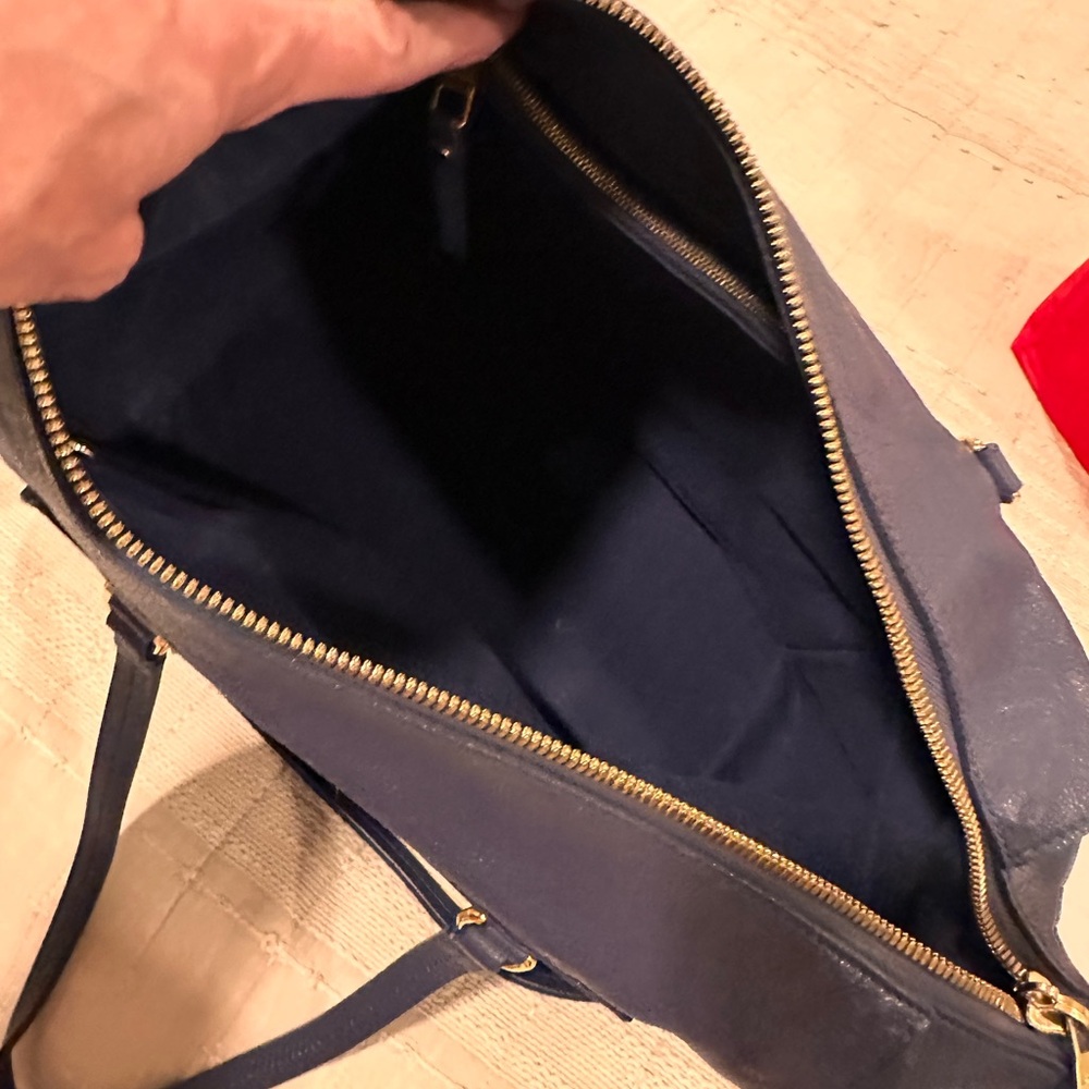Louis Vuitton Navy Satchel with Gold Details - Picture 8 of 10